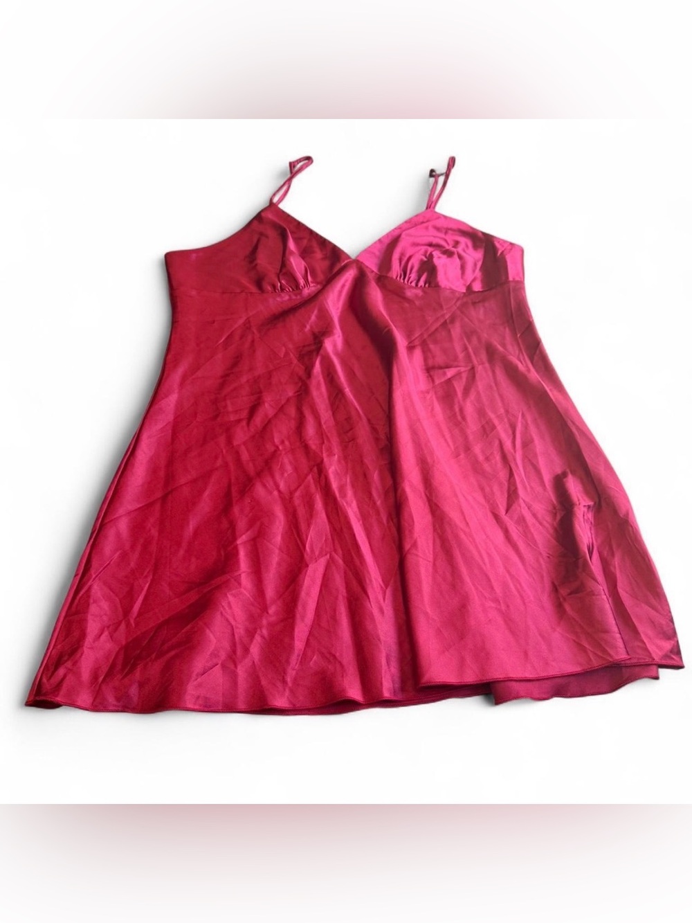 Satin slip red dress lingerie